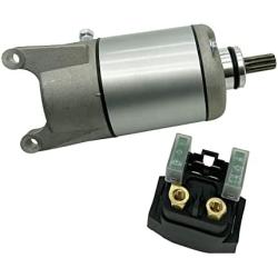 Soarider Starter Motor & Solenoid Relay fit for Yamaha YFM35 YFM350 Grizzly 350 07-14| Wolverine 350 06-09| Bruin 350 04-06| YZF600R 00-07, Replace 18757 SMU0269 3HE-81890-00-00 3HE-81800-00-00