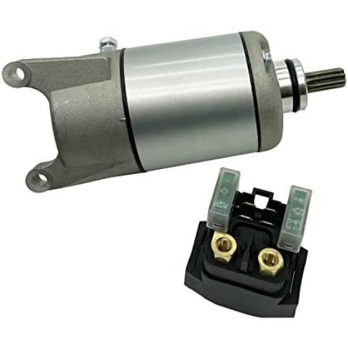 Soarider Starter Motor & Solenoid Relay fit for Yamaha YFM35 YFM350 Grizzly 350 07-14| Wolverine 350 06-09| Bruin 350 04-06| YZF600R 00-07, Replace 18757 SMU0269 3HE-81890-00-00 3HE-81800-00-00