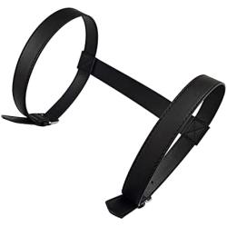 SYCOOVEN Adjustable PU Leather Picnic Blanket Carry Strap for Outdoor Camping, Travel, Portable Motorcycle Bedroll Straps(Black)