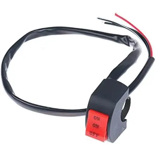 Zboro 22mm Universal Motorcycle Switch ON/ON/OFF Connector Push Button Switch Handlebar Headlight Fog Spot Light Controller Switch