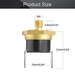 Fielect KSD301 Thermostat Temperature Control Switch,Adjust Snap Disc Temperature Switch 145°C Copper M4 Normally Closed 1 Pcs