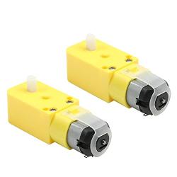 Fielect 2Pcs DC Electric Motor 3-6V TT Motor 1:120 Gear Motor Dual Shaft for Arduino Smart Car Robot Toys Cars Chassis Models Vibration Products (I Shape)