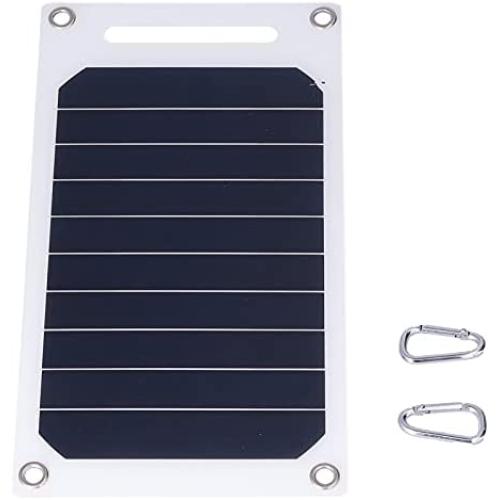 Solar Panel,10W 5V Solar Panel Charger with Buckles Semi Flexible Portable Monocrystalline Solar Charging Tool Mobile Power Supply,for Automobiles Ships Motorcycles Household Appliances Outdoor