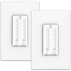 Smart Fan Control, Lumary Wi-Fi 4 Speed Ceiling Fan Wall Control with Light Dimmer Switch Compatible with Alexa & Google Assistant, Neutral Wire Needed, NO Hub Required (2 Packs).