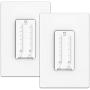 Smart Fan Control, Lumary Wi-Fi 4 Speed Ceiling Fan Wall Control with Light Dimmer Switch Compatible with Alexa & Google Assistant, Neutral Wire Needed, NO Hub Required (2 Packs).