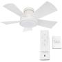 Vox Smart Indoor and Outdoor 5-Blade Flush Mount Ceiling Fan 38in Matte White with 3000K LED Light Kit and Remote Control works with Alexa, Google Assistant, Samsung Things, and iOS or Android App