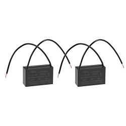 uxcell Ceiling Fan Capacitor CBB61 5uF 250V AC 2 Wires Metallized Polypropylene Film Capacitor 47x29x18mm for Electric Fan Pump Motor Generator 2Pcs