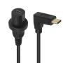 Duttek USB C Panel Mount Cable, 270 Degree Gold Plated USB C Male to Female Mount Extension Dash Flush Cable, USB C Extension Cable for Car, Boat, Motorcycle, Truck .30cm/12inch