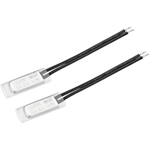uxcell KSD9700 Thermostat, 125℃ Normally Close Temperature Switch Thermal Switch, N.C 10A Metal Temperature Controller 2pcs