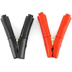 QWORK Battery Alligator Clips, 4 Pack, 100A Long Battery Clamps Jumper Cables Boost Clips for Car Auto Vehicle (2 Pcs Red + 2 Pcs Black)