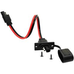 Apoi SAE Solar Power Socket Sidewall Port,Weatherproof SAE Quick Connect Solar Panel Mount Universal Flush 12AWG SAE Extension Cable-Mountable Connector [Male to Male]
