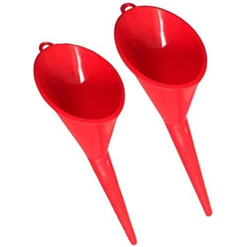 AutoRocking 2 pcs Anti-Splash Bevel Angle Long Stem Petrol Funnel Drip-Free Oil Fliter Funnel Automotive Motorcycle Refueling Tool Fits for Most Gas Tanks