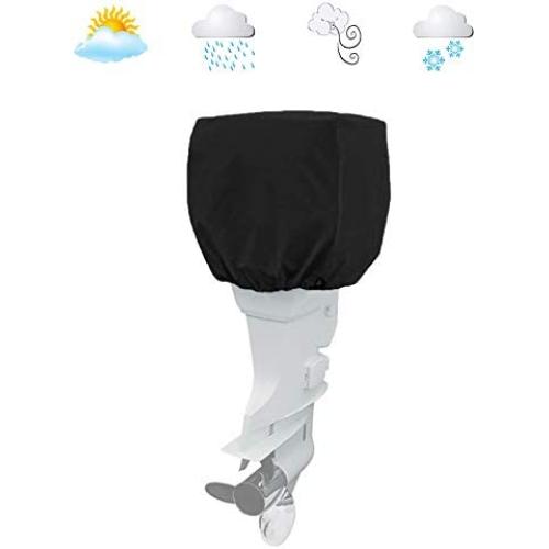 WOMACO Boat Outboard Motor Cover Waterproof UV Resistant Dustproof Boat Engine Motor Protector Heavy Duty Boat Motor Hood Covers Fits Motor Up to 5-150 HP