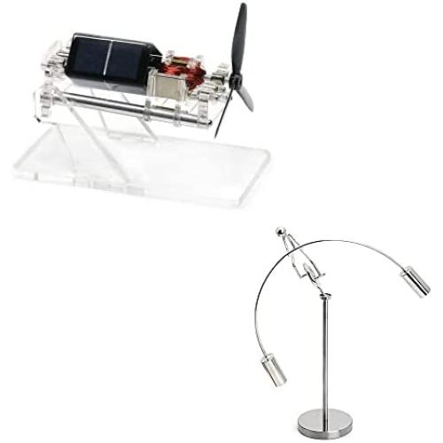 Sunnytech Solar Mendocino Motor Magnetic Levitating Model Unicycle Weightlifter Stainless Steel Physics Balancing Tumbler Toy ID01-WJ143