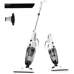 TASVAC Stick Vacuum Cleaner, 20FT Extra Long Cord, 16KPa Powerful Suction, 3 in 1 Lightweight Corded Vacuum Cleaner with HEPA Filter, 400W Handheld Vac for Pet Hair Hard Floor Home - White