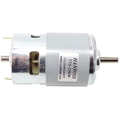 HANPOSE DC Motor 12V 15000RPM 775 200w Ball Bearing Large Torque High Power Low Noise Brushed DC Motor Driver for Electrical Tools DIY (775-200W)