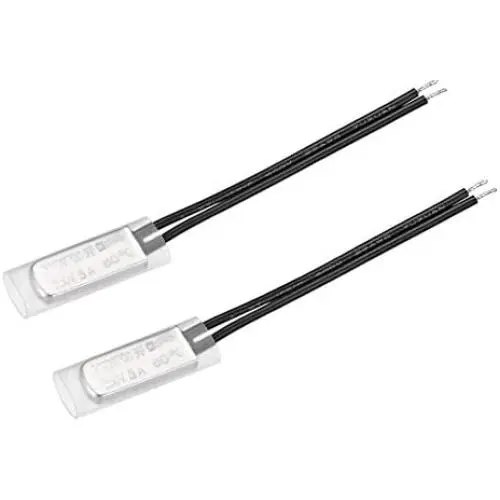 uxcell KSD9700 Thermostat, 60℃ Normally Open Temperature Switch Thermal Switch, N.O 5A Metal Temperature Controller 2pcs