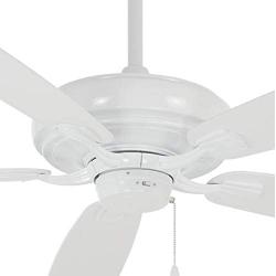 Minka-Aire F551-WH Watt 60 Inch Energy Star Rated Ceiling Fan with DC Motor and 4 Speed Pull Chain in White Finish