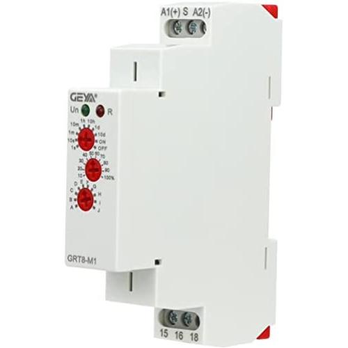 Werhoo GRT8-M1 Multifunction Time Relay, 10 Kinds of Function Selection, 0.1s-10 Days Ultra-Wide Delay Setting Range, 35mm DIN Rail , AC220V OR AC/DC12V-240V Relay