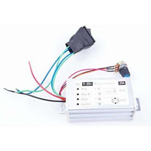 Contrôleur de vitesse pour moteur DC, Module pilote de moteur, Régulateur PWM, 9V-60V 12V 24V 36V 48V 60V, 20A 1200W, Dimmer avec Interrupteur et Molette Contrôleur de vitesse pour moteur DC, Module pilote de moteur, Régulateur PWM, 9V-60V 12V 24V 36V 48V 60V, 20A 1200W, Dimmer avec Interrupteur et Molette