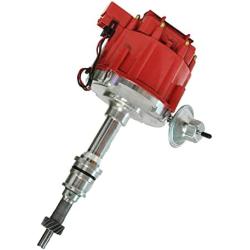 Complete Ignition Distributor For SBF Small Block Ford 260 289 302 5.0 Ignition HEI Distributor with 65K Volt Coil 1030213 PE330U Red Cap