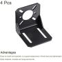 MECCANIXITY Motor Mounting Bracket Steel Motor Holder 54x50x51mm Black for 42 Stepper Motor 4 Pack