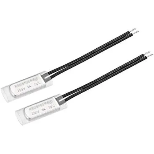 uxcell KSD9700 Thermostat, 70°C Normally Open Temperature Switch Thermal Switch, N.O 5A Metal Temperature Controller 2pcs