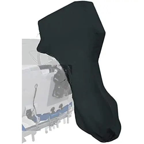 Softclub Outboard Motor Cover 25-50 HP, Full Outboard Engine Cover, Black 600D Heavy Duty Fabric, Waterproof Boat Motor Covers