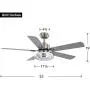Indoor Ceiling Fan Light Fixtures - FINXIN Remote LED 52 Brushed Nickel Ceiling Fans For Bedroom,Living Room,Dining Room Including Motor,Remote Switch (52