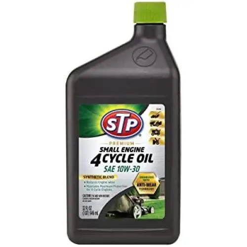 Premium Small Engine 4 Cycle Oil Formula, SAE10W-30 Small Engine Oil Engine Care Formula Reduces Wear for Lawnmower, Push Mower, Tractor, 32 Oz, STP