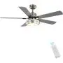 Indoor Ceiling Fan Light Fixtures - FINXIN Remote LED 52 Brushed Nickel Ceiling Fans For Bedroom,Living Room,Dining Room Including Motor,Remote Switch (52
