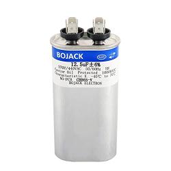BOJACK 12.5 uF ±6% 12.5 MFD 370V/440V CBB65 Oval Run Start Capacitor for AC Motor Run or Fan Start and Cool or Heat Pump Air Conditione