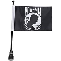 Motorcycle 6x9 Flags Flag Mounts, Pow Mia US Flag Patriots Vivid Color - you are Not Forgotten Prisoner of War Flags Luggage Rack Flagpole