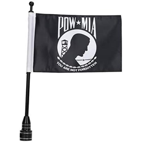 Motorcycle 6x9 Flags Flag Mounts, Pow Mia US Flag Patriots Vivid Color - you are Not Forgotten Prisoner of War Flags Luggage Rack Flagpole
