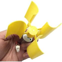4 Blades Vertical Wind Turbines Generator Electricity Generator Small DC Motor Blades DIY Kit Small Motor (Color : Yellow)