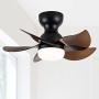 DIDER 24 Flush Mount Ceiling Fan with Lights and Remote Control, 5 Blades, Low Profile Ceiling Fan for Indoor and Outdoor Space