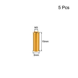 uxcell 5 Pcs M3x15mm Round Aluminum Standoff Column Spacer Female Golden Tone for Drone FPV Quadcopter Racing RC Multirotors Parts DIY