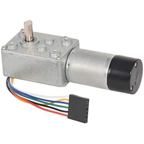 Hall Encoder DC 12V 64Rpm Worm Gear Motor Quiet High Torque Turbine Reducer
