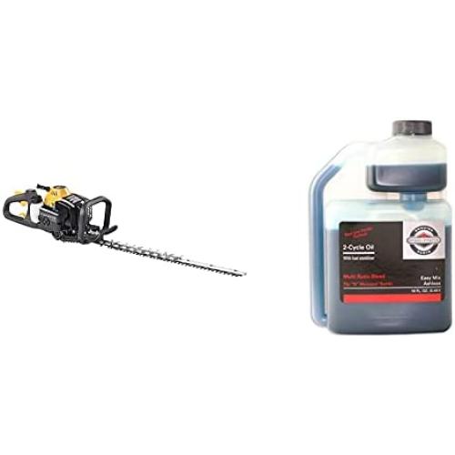 Poulan Pro PR2322 22-Inch 23cc 2 Cycle Gas Powered Dual Sided Hedge Trimmer & Briggs & Stratton 2-Cycle Easy Mix Motor Oil - 16 Oz. 100036