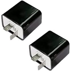 LUPING 12V 2PCS Adjustable 2 Pin Prong Flasher Replacement Compatible with LED Electronic Flasher Relay for Motorcycles and Cars Turn Signal Hyper Flash Relay