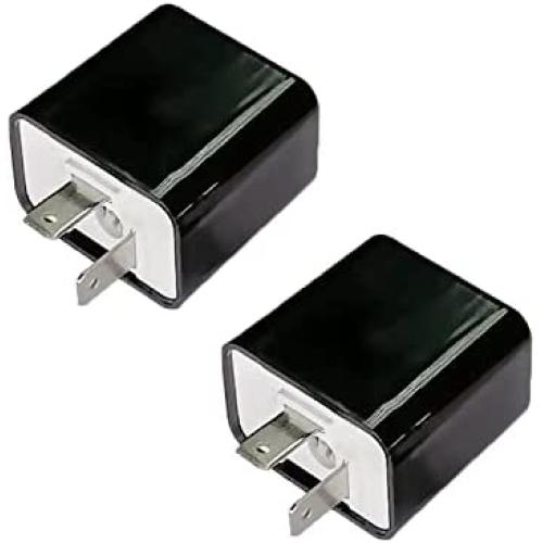 LUPING 12V 2PCS Adjustable 2 Pin Prong Flasher Replacement Compatible with LED Electronic Flasher Relay for Motorcycles and Cars Turn Signal Hyper Flash Relay