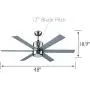 Design House 154419 Indus Sol 48 in. Indoor Satin Nickel Ceiling Fan with Light
