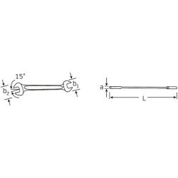 Stahlwille Double open ended Wrench MOTOR size 34 x 36 mm L.325 mm