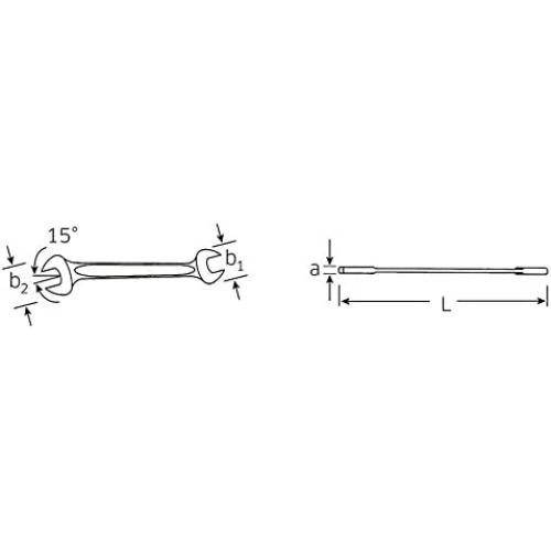 Stahlwille Double open ended Wrench MOTOR size 34 x 36 mm L.325 mm