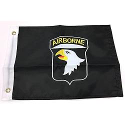 4 Less Co 12x18 Inch Airborne 101st Nylon Embroidered Flag Double Sided Boat Motorcycle Flag w/ Grommets kb