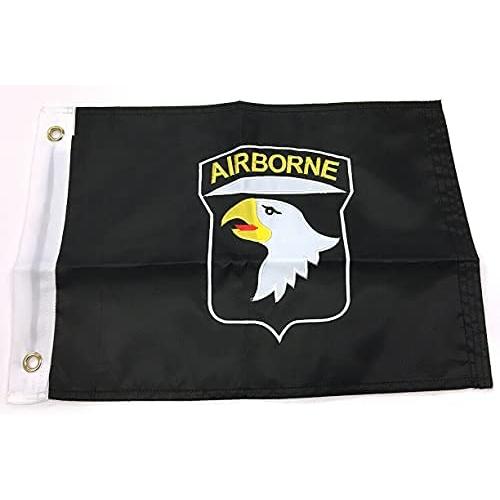 4 Less Co 12x18 Inch Airborne 101st Nylon Embroidered Flag Double Sided Boat Motorcycle Flag w/ Grommets kb