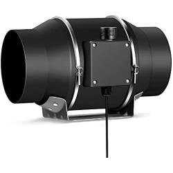 MicroMall Quiet 6” Inline Duct Fan with 0-100% Variable Speed Controller - Ventilation Exhaust Fan Using for Heating Cooling Booster, Grow Tents, Hydroponics,Home use Ventilation and Exhaust Blower.
