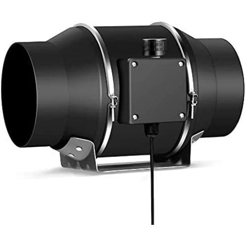 MicroMall Quiet 6” Inline Duct Fan with 0-100% Variable Speed Controller - Ventilation Exhaust Fan Using for Heating Cooling Booster, Grow Tents, Hydroponics,Home use Ventilation and Exhaust Blower.
