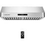 AMZCHEF Under Cabinet Range Hood 30 inch 700CFM Wall Mount Vent Hood 3 Speed Fan Touch/Remote Control Time Setting Dishwasher Safe Baffle Filters Stainless Steel