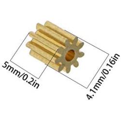 Motor Copper Pinion Gear 9 Teeth 1.5mm Hole Diameter 0.4 Module for Drone Airplane DIY Toy Model Spare Parts Pack of 4